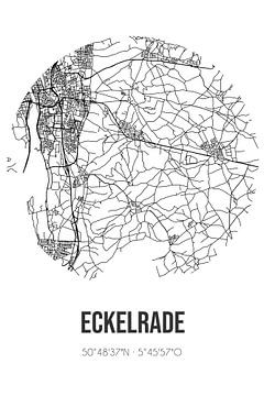 Eckelrade (Limburg) | Landkaart | Zwart-wit van Rezona