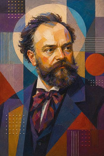 Componist Antonin Dvorak schilderij.