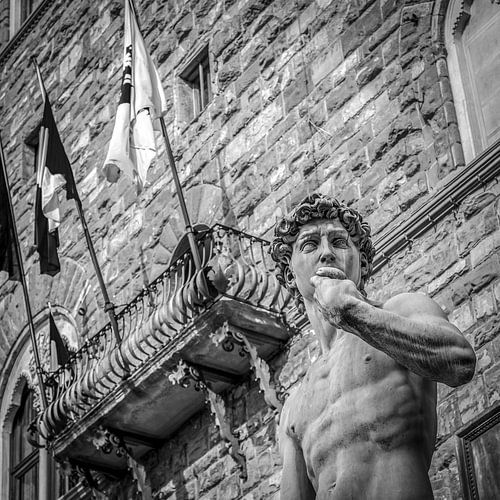 Italië in vierkant zwart wit, David