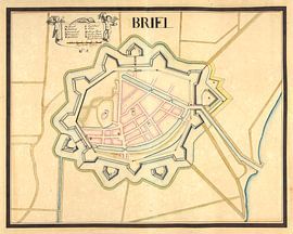 Alte Karte der Festungsanlage von Den Briel aus der Zeit um 1710