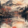 Crimson Sun Over Fuji by robby akrim