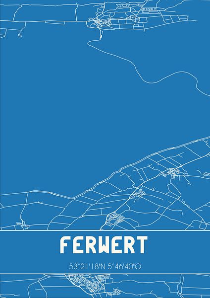 Blueprint | Map | Ferwert (Fryslan) by Prints of Place
