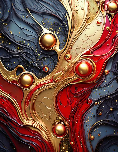 Gold Rot und Schwarz mit Muster von Mustafa Kurnaz
