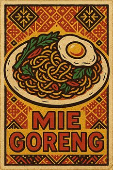 Retro Mie Goreng Poster - Indonesisches Nudelgericht Wandkunst