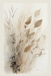 Aquarel Droogboeket - Japandi woonstijl van Danny van Eldik - Perfect Pixel Design