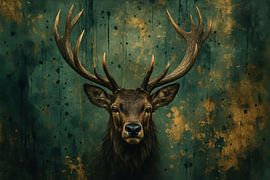 Hirsche mit Geweih auf Textur von Imperial Art House