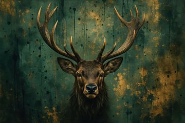 Hirsche mit Geweih auf Textur von Imperial Art House