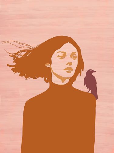 Girl with crow by Anna Benge