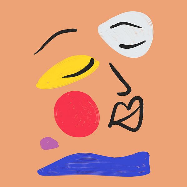 Zen - illustration of a minimalist face by Milky Fine Art