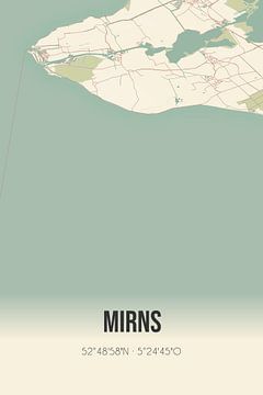 Vintage landkaart van Mirns (Fryslan) van MijnStadsPoster