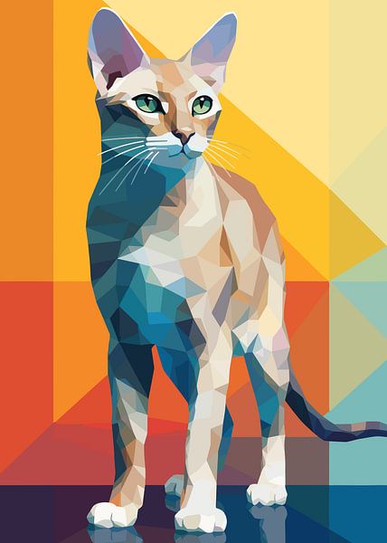 Katze Tier WPAP Pop Art Farbe Stil von Mason Scott
