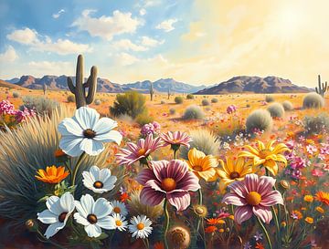 Flowers in the desert by Linda de Klein