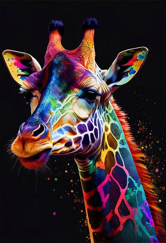 Colourful giraffe