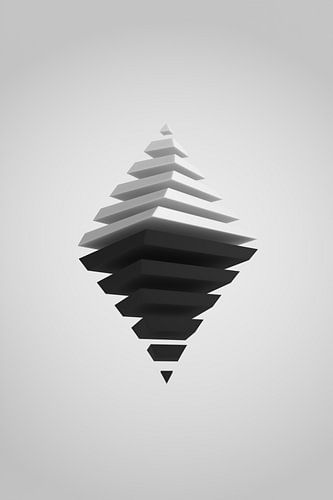 Schwarz-weiße Pyramiden mit Tiefenunschärfe