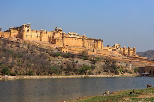 Het Amber Paleis bij Jaipur in India