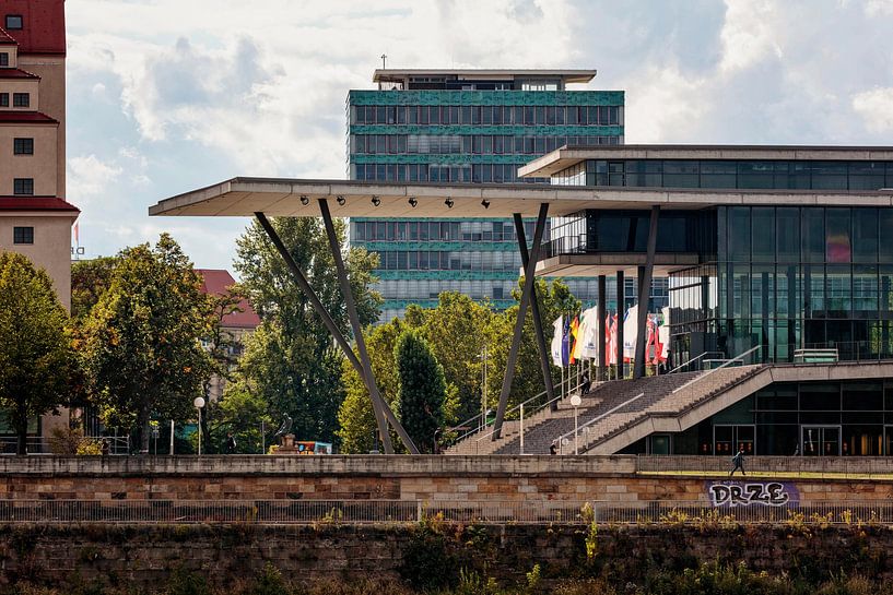 Congress building along the Elbe in Dresden by Rob Boon