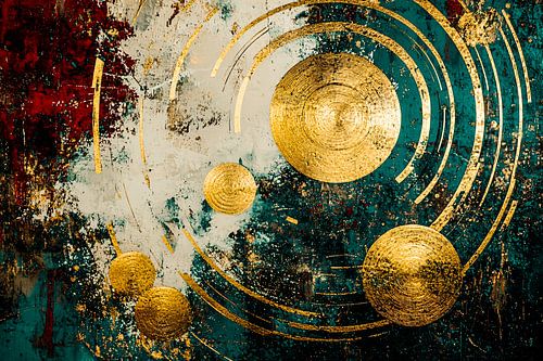 Gouden cirkels op abstracte achtergrond