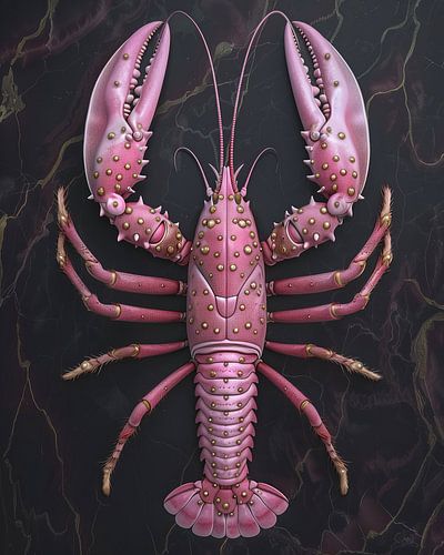 Kreeft roze van Rene Ladenius Digital Art