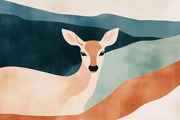 Hert in abstract landschap van Imperial Art House