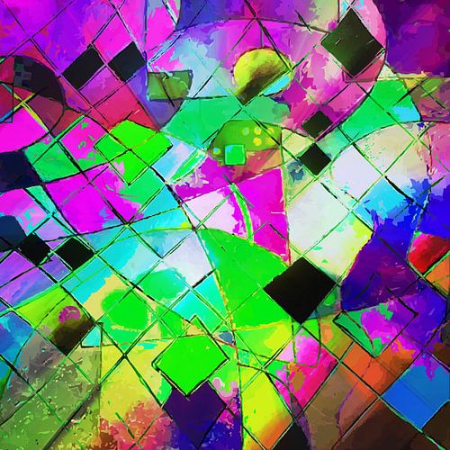 Modern, Abstract Digitaal Kunstwerk  Vormen en Lijnen