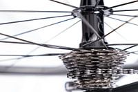 Details van de wielrennersfiets "tandwiel"