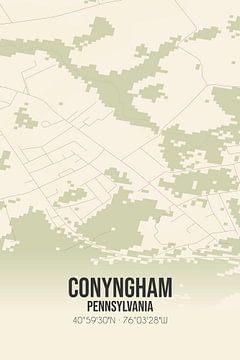 Vintage landkaart van Conyngham (Pennsylvania), USA. van MijnStadsPoster