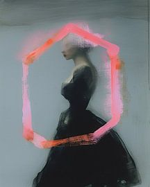 Abstract portrait "A touch of neon" by Carla Van Iersel