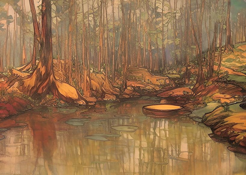 Pond in the forest by Nop Briex