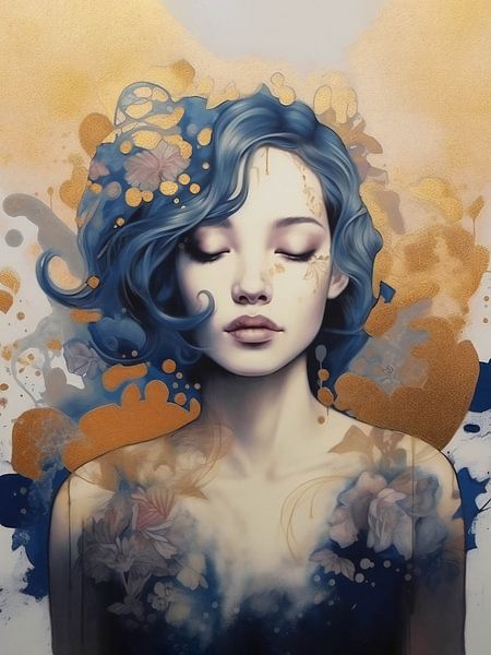 Blue haired Girl - 03 von Emel Tunaboylu by The Artcircle