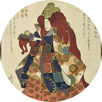 Een jonge vrouw in het kostuum van Ryujin door Utagawa Kuniyoshi. Japanse ukiyo-e van Dina Dankers