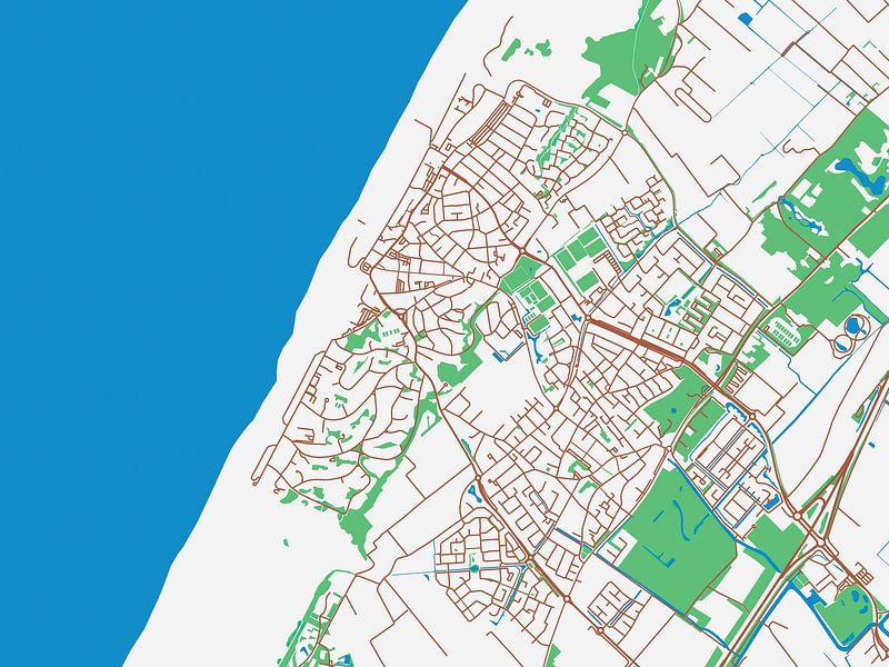 Map of Noordwijk in the style Urban Ivory by De Kaartenwinkel