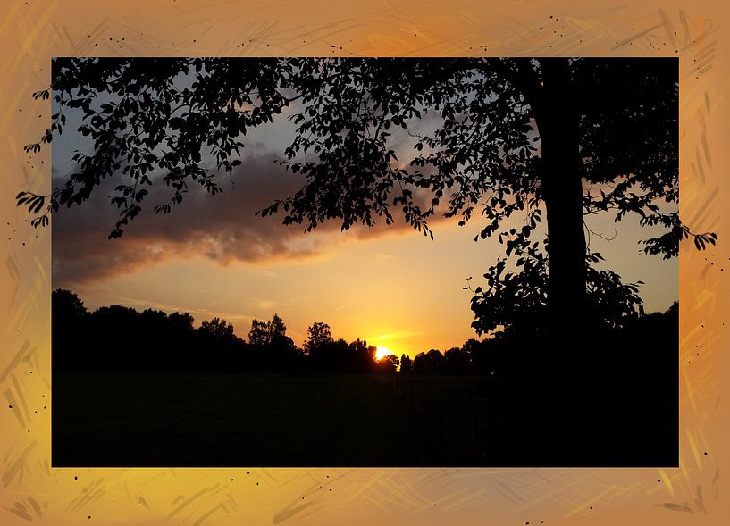 Zonsondergang in Bos by Nathalie Antalvari