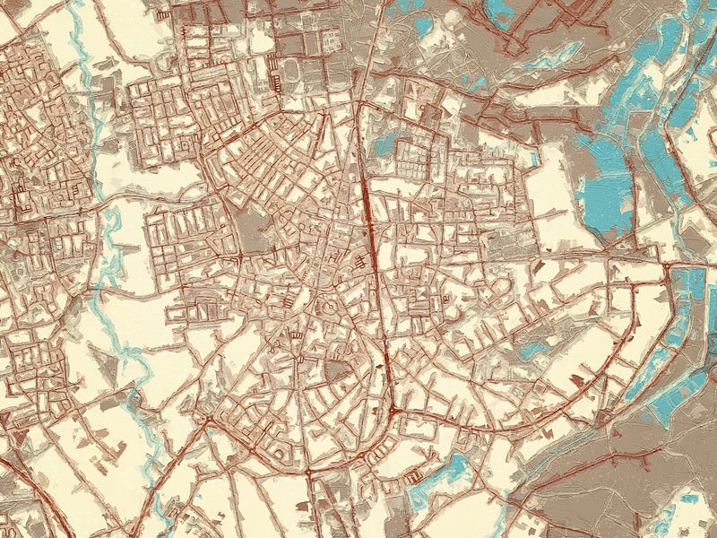 Map of Valkenswaard in the style Blue &amp; Cream by De Kaartenwinkel