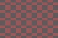 Schachbrettmuster. Moderne abstrakte minimalistische geometrische Formen in Rot und Braun36 von Dina Dankers Miniaturansicht