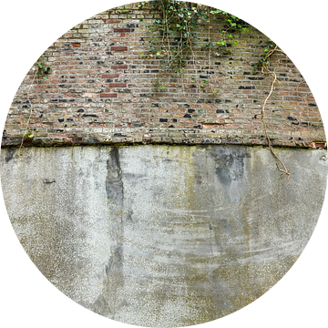 staand panorama van een muur van Fort Nieuwersluis bij Nieuwersluis, Nederland