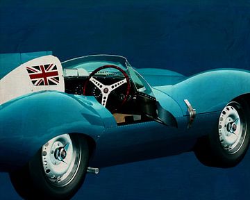 Jaguar Type D 1956 bleu sur Jan Keteleer