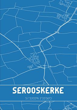 Blauwdruk | Landkaart | Serooskerke (Zeeland) van Rezona
