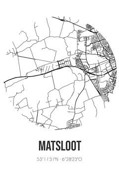 Matsloot (Drenthe) | Landkaart | Zwart-wit van MijnStadsPoster