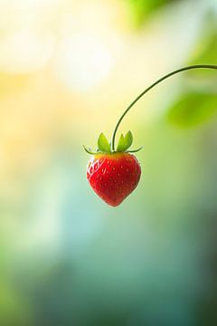 Aardbei in de tuin van Poster Art Shop