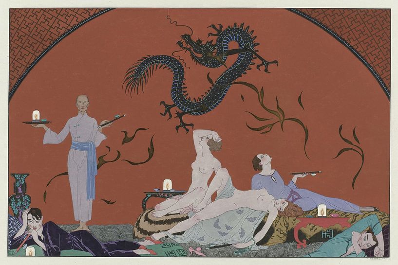 At the Poppy Merchant's, George Barbier by Masterful Masters