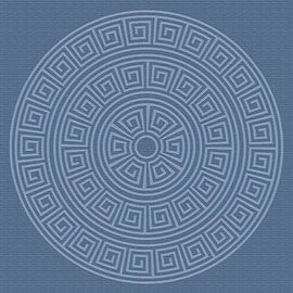 Greek Meander pattern. Modern abstract geometric art in blue by Dina Dankers