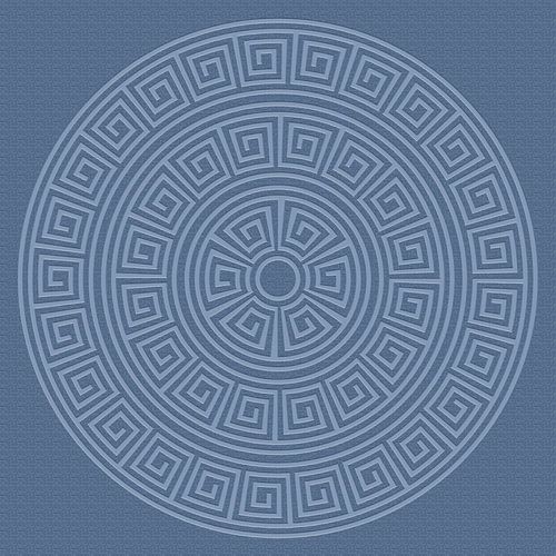 Motif de méandre grec. Art géométrique abstrait moderne en bleu