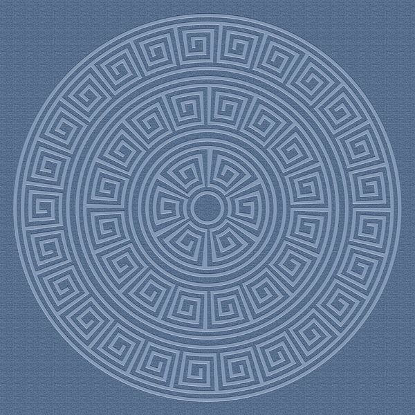 Greek Meander pattern. Modern abstract geometric art in blue by Dina Dankers