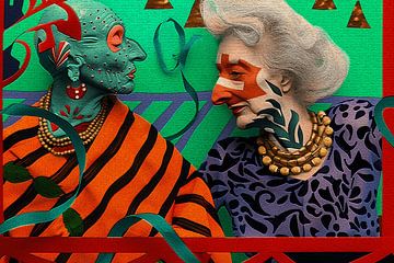 Pop art-paradise birds of paradise by Ton Kuijpers