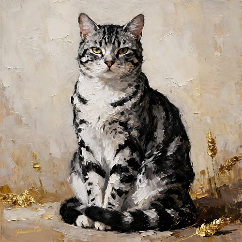 Cat Art Collection - Europese korthaar - zwart en wit