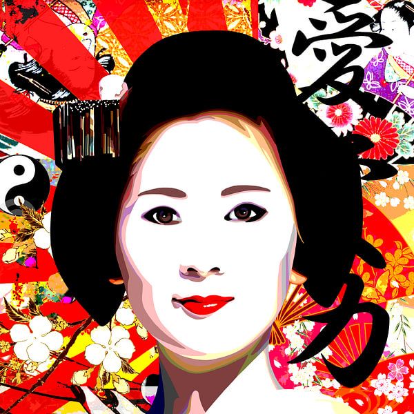 Portret van een Japanse vrouw van Jole Art (Annejole Jacobs - de Jongh)