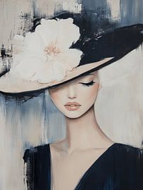 "No Photos, Please", modern chic portrait by Carla Van Iersel