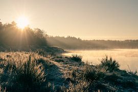 Winter landscape by the lake by Durk-jan Veenstra