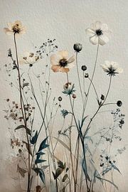 Sereen schilderij van wilde bloemen en grassen van Studio Pieternel