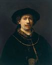 Selbstbildnis mit einem Hut und zwei Ketten, Rembrandt van Rijn von Rembrandt van Rijn Miniaturansicht